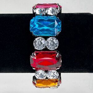 Multi‎ Color Stretch Bracelet Faux Diamonds Faux Gems